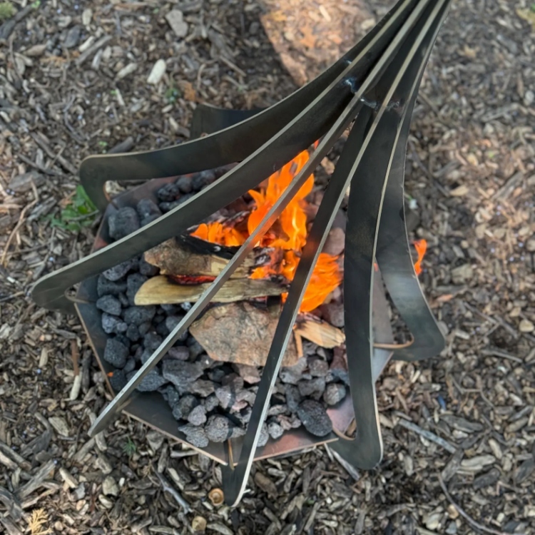 Modern Steel Cone Fire Pit- Wood-Burning or Gas - Made in USA