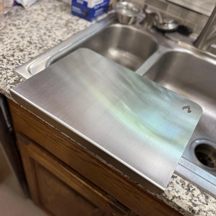 Stainless Steel Cutting Board Heavyweight Series- Anti-Slip Lip, Durable, Hygienic, Thicker Build